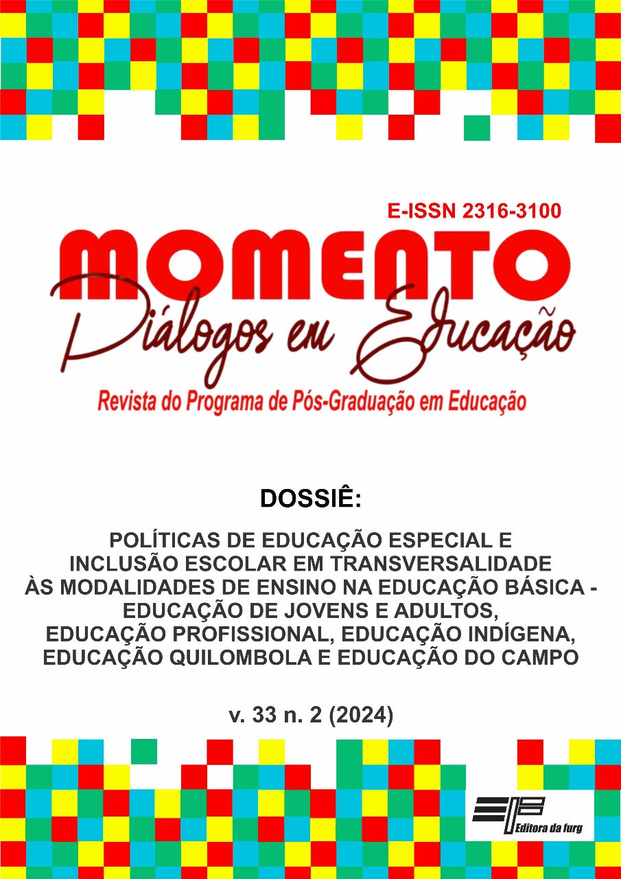 					Visualizar v. 33 n. 2 (2024): Dossiê: “Políticas de Educação Especial e inclusão escolar em transversalidade às modalidades de ensino na Educação básica - Educação de Jovens e Adultos, Educação Profissional, Educação Indígena, Educação Quilombola e Educação do Campo”
				